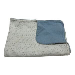 Amy Coe Limited Edition Blue White Stars Baby Blanket Knit Cotton